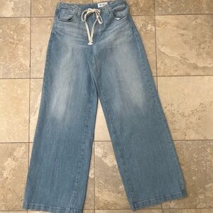 Ag Light Blue High-Rise Wide Leg Jeans